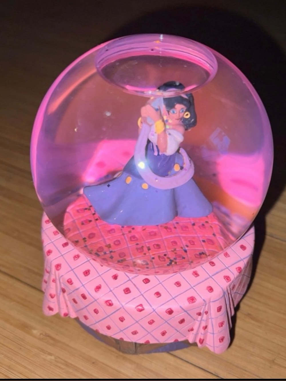 Disney Hunchback Of Notre Dame Esmerelda Snow Globe Music Box Topsy Turvy